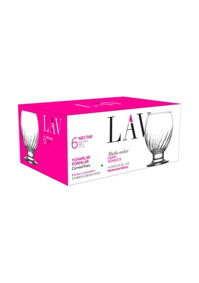 LAV Nectar Cam Meşrubat Bardağı 6'lı 280 ml (Su Bardağı )