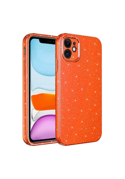 Apple Uyumlu iPhone 11 Kılıf Kamera Korumalı Simli Silikon Üstün Koruma Systemcom Sarı