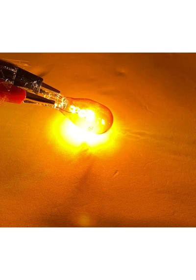 10 Adet 12V T15 WY16W Dipsiz Standart Ampul Turuncu