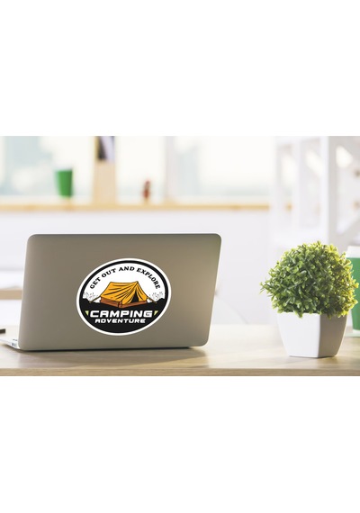Camping Adventure Sticker - Araba Oto Off - Road Cam Karavan Sticker - 00165 20x20 Cm