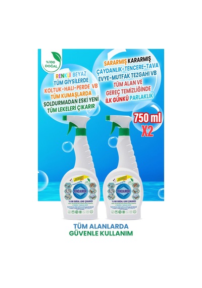 %100 Doğal Bitkisel Leke Çıkarıcı 2 X 750 Ml-gerçekten Leke Çıkarır