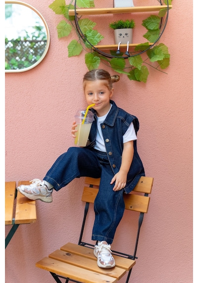Oliven The Kid Oliventhekid Unisex Beli Lastikli Cepli Balon Kot Pantolon Mavi Mavi
