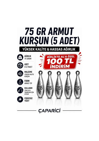 75 Gr Armut Dip Kurşunu 5 Adet Nazar Için Kurşun Kolay Eriyen Kurşun