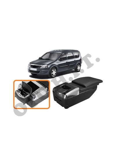Dacia Logan Mcv Mk1 Uyumlu Bardaklıklı Lüks Kol Dayama Kolçak Siyah İthal.