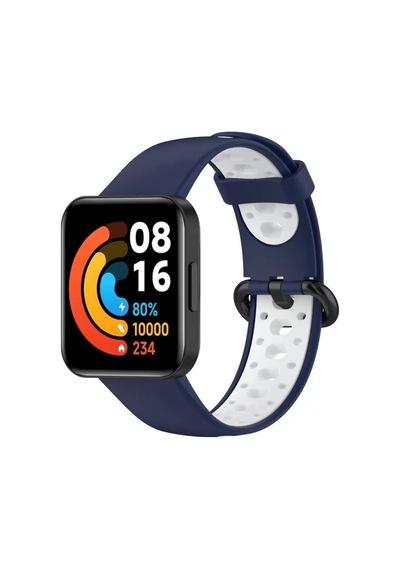 Newface Xiaomi Redmi Watch 2 Spor Delikli Kordon - Lacivert-beyaz
