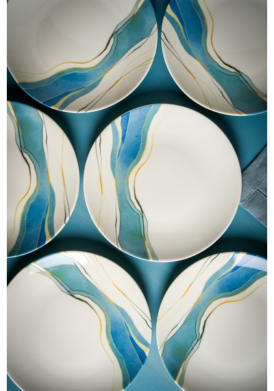 Breeze 6 Parça Porselen Pasta Seti 19 Cm