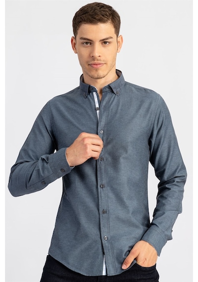 Tudors Slim Fit Dar Kesim Uzun Kol Poplin Oxford Erkek Gömlek-15755 Mavi Tudors Slim Fit Dar Kesim Uzun Kol Poplin Oxford Erkek Gömlek-15755 Mavi