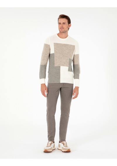 Pierre Cardin Erkek Ekru Kazak /triko 50296454-vr019 Ekru
