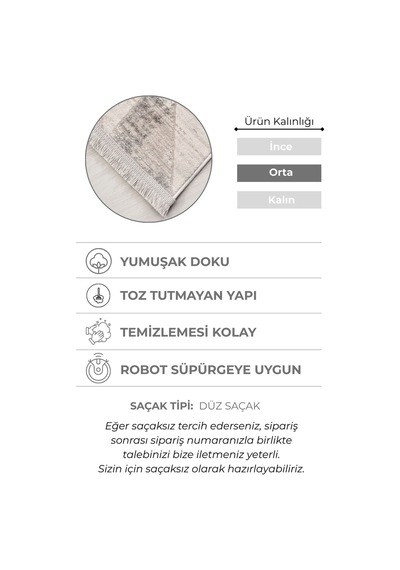Florance Modern Salon Halısı Geniş Ölçü, Pet Dostu, Yumuşak Dokulu, Kolay Temizlenen, Özel Kesim Gri-beyaz