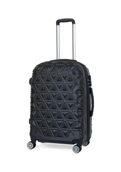 Reymond Luggage Piramit Desen ABS Seyahat Valizi, Canyon Serisi,  Siyah - Orta Boy Siyah