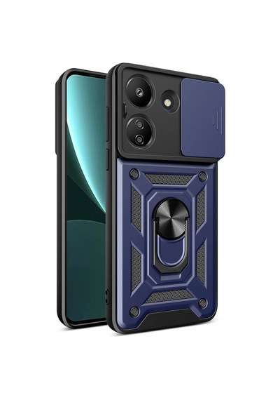 Teleplus Xiaomi Poco C65 Kılıf Magnetik Standlı Kamera Korumalı Slide Sürgülü Cover Kapak