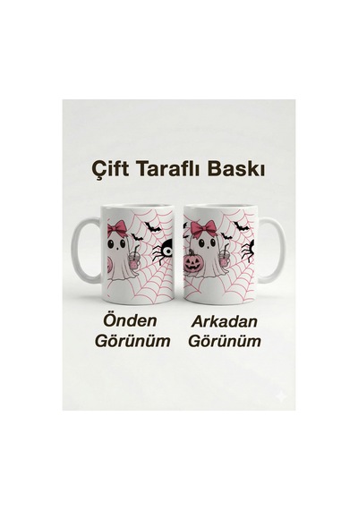 Pembe Kurdeleli Sevimli Hayalet Ve Balkabağı Tasarımlı Hediyelik Kupa Bardak - 330 Ml Çok Renkli - 876079709 Çok Renkli - 876079709 Çok Renkli