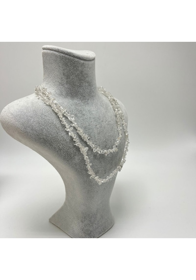 Sertifikalı Kristal Kuvars Saçaklı Model Doğal Taş Kolye 80 Cm Çok REnkli