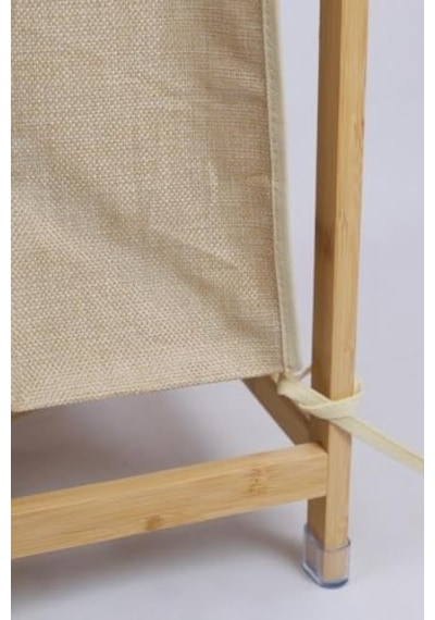 Bambu 3 Raflı Kumaş Sepetli Banyo Düzenleyici Kirli Çamaşır Sepeti Db-0046 Diğer