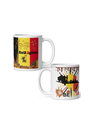 Belçika Kupa Bardak 2 Adet Seyahat Hatıra Belgium Mug