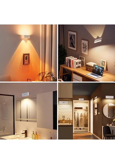 Ledx Sk-bd188f Çift Yönlü Hareket Sensörlü Dekoratif Şarjlı Duvar Aplik Siyah