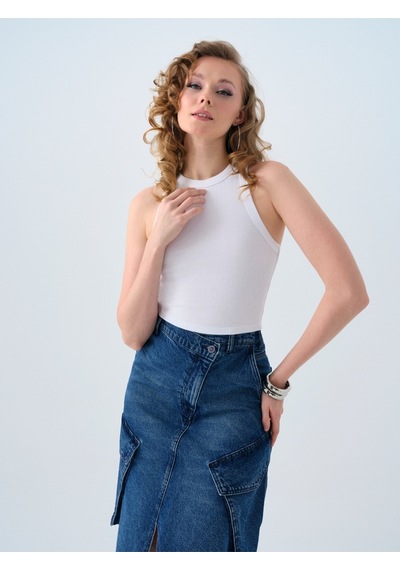 LOFT Crop Kadın Atlet Lf2038795 Q1.v1 Beyaz