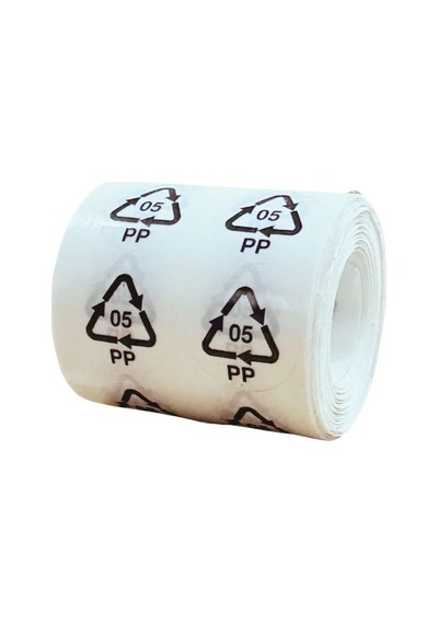 Örenler Plastik 20 Çap Geri Dönüşüm Etiketi 1.000'li Rulo Pp 05 Siyah Tek