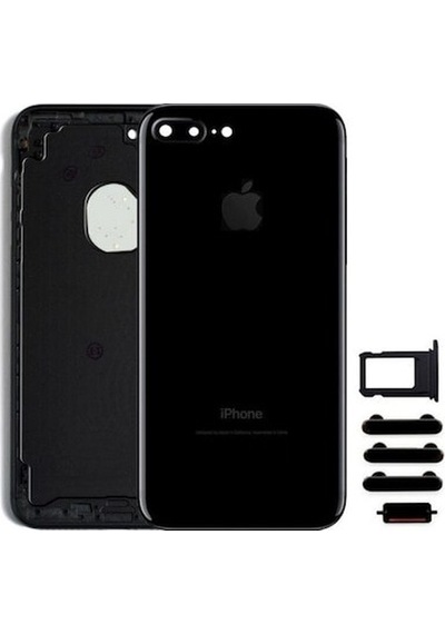 Apple Uyumlu iPhone 7 Plus Jet Black Boş Kasa Arka Kapak Yüksek Kalite