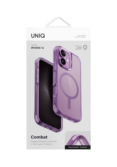 Apple Uyumlu iPhone 16 Kılıf Combat Serisi Üç Katmanlı Magsafe Özellikli Magclick Koruyucu Kılıf Pink