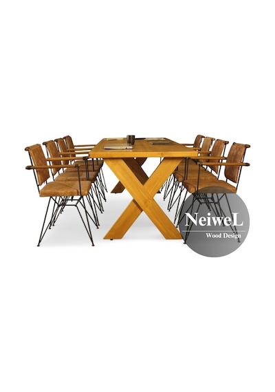 Neiwel Odes Doğal Ahşap Toplantı Masası x 80 x 200 Açık Ceviz