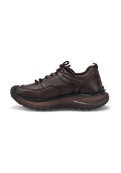 Elit 26knbl6031 Erkek Hakiki Deri Sneaker Kahverengi