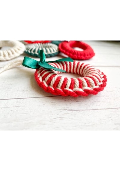 3'lü Handmade Renkli Yılbaşı Ağaç Süsü - Yılbaşı Süsü - Christmas