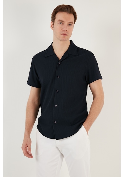 Buratti Pamuk Karışımlı Apaş Yaka Kısa Kollu Regular Fit Erkek Gömlek Cf24S115882 Lacivert Buratti Pamuk Karışımlı Apaş Yaka Kısa Kollu Regular Fit Erkek Gömlek Cf24S115882 Lacivert