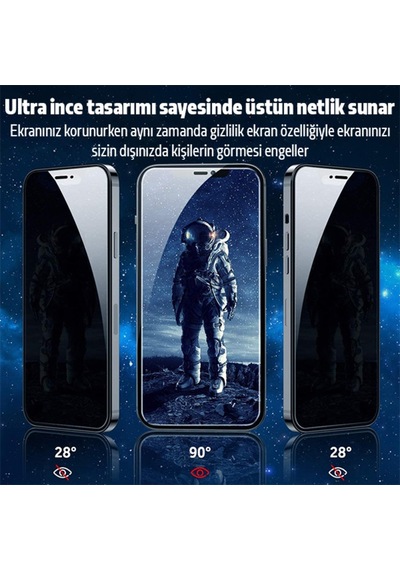 Apple Uyumlu   iPhone 12 Mini Privacy Gizli Hayalet Tempered Cam Ekran Koruyucu Rz (499824891)