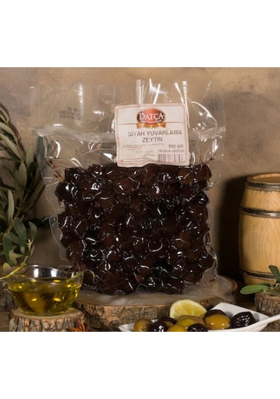 Datça Yuvarlama Siyah Zeytin Vakum Paket 500 G