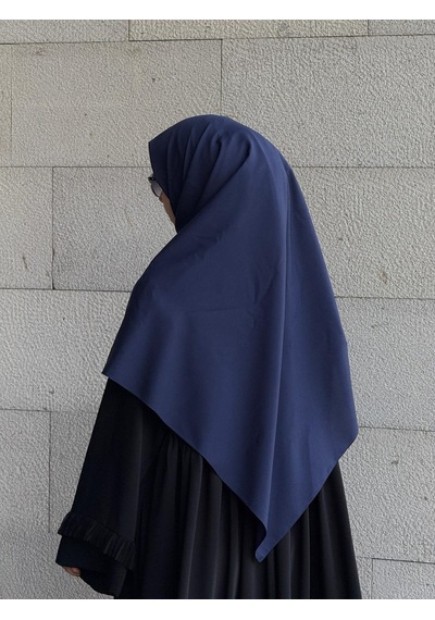 Qalortex Scarf Pamuklu Organik Modal Eşarp-lacivert