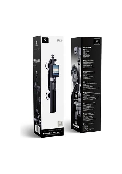 Lenyes Lph120 Uzaktan Kumandalı Çok Fonksiyonlu Sabitleyici Ekranlı Tripod Ve Selfie Çubuğu Siyah