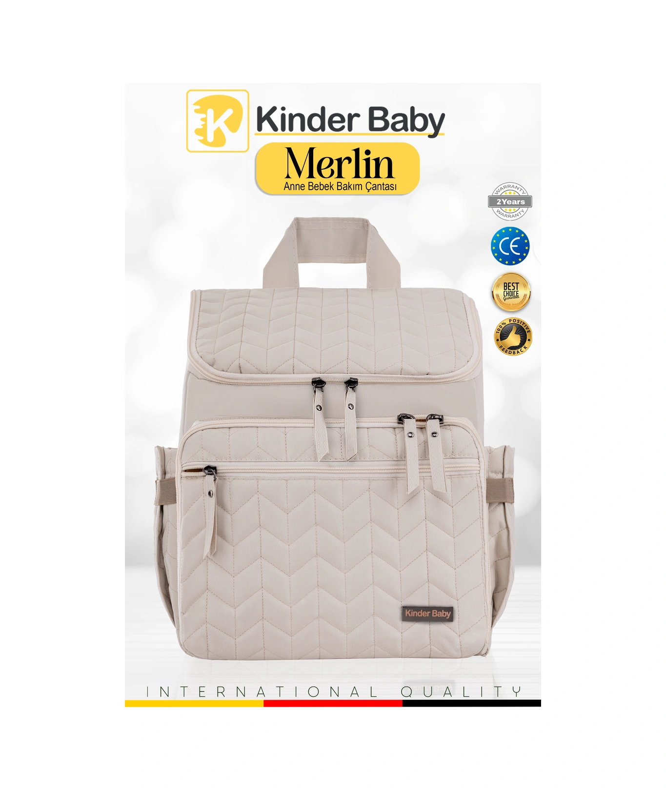 Kinder Baby Merlin Anne Bebek Bakım Çantası Bej