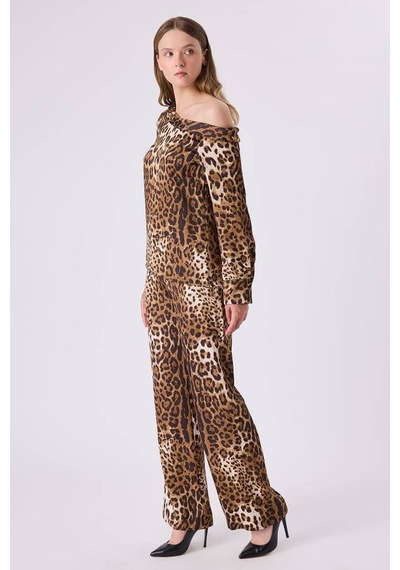 Fever Kayık Yakalı Kadın Bluz 342114032 LEOPAR