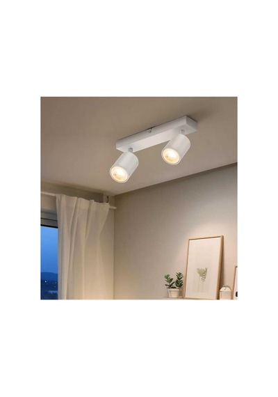 Mylights Led Aplikve Avize İkili Led Avize Led Spot Ampullü Gün Işı Ampullü Siyah