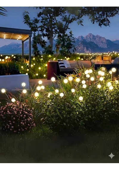 2 Adet Solar 6 Led'li Güneş Enerjili Ateş Böceği Bahçe Balkon Saksı Aydınlatması Lamba