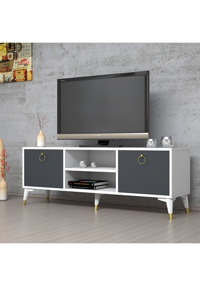 Ferniso Mobilya 138 Cm Tv Ünitesi Beyaz-antrasit