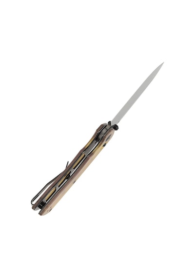 Tenable Kryo Çapraz Kilitli Amber Peı/ultem Sap Damascus Çelik Kamp Çakı T1001v10