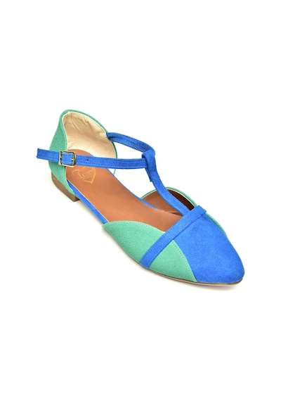 Fox Shoes Saks Mavi/su Yeşili Kadın Babet B726881802 Saks Saks Mavi