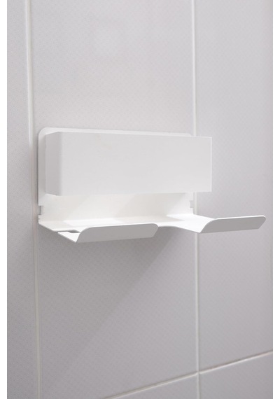 Risingmaber Beyaz Metal Yapışkanlı Saç Kurutma Askısı, Yapışkanlı Banyo Düzenleyici Organizer Fön Makinelik M Diğer