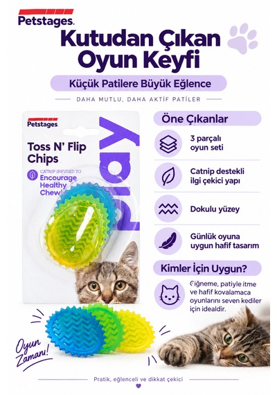 Petstages Toss N' Flip Chips Kedi Çiğneme Oyuncağı