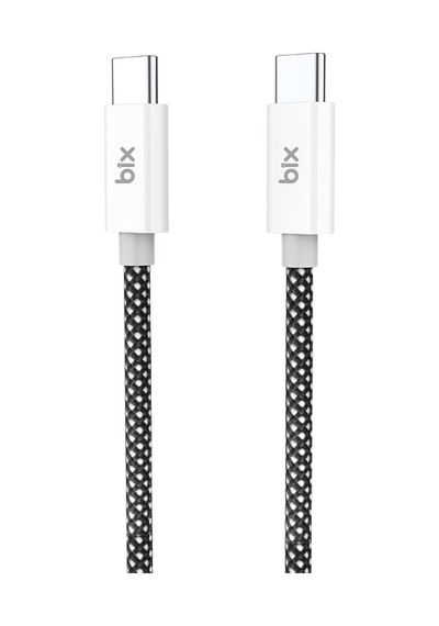Bix T2cc Type-c&amp Amp 39 Den Type-c&amp Amp 39 Ye 60w Örgülü Pvc Kablo 1m,siyah