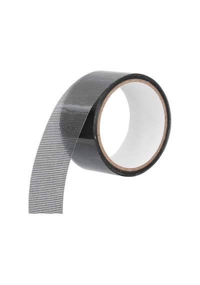 Yapışkanlı Sineklik Tülü Tamir Bandı Yırtık Kopmuş Delik Fiber Tül Yapıştırma Siyah 48 Mm X 2 Metree
