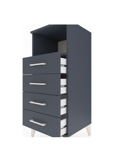 Hyperion Komodin Tek Raflı 4 Çekmeceli 44x44x106 Antrasit-ant... Antrasit