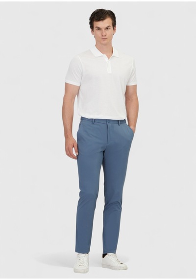 Ramsey Mavi Düz Örme Jogging Fit Casual Pantolon