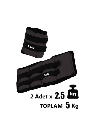 2,5 Kg X 2 Adet Siyah El Ayak Bileği Ağırlığı + Atlama İpi Siyah