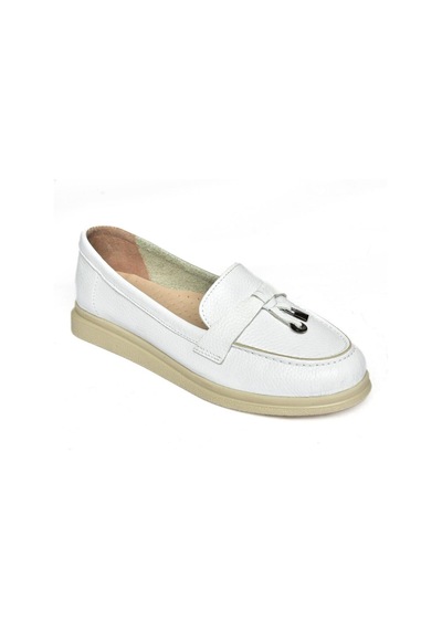 Fox Shoes P555014103 Beyaz Hakiki Deri Kadın Ayakkabı Beyaz
