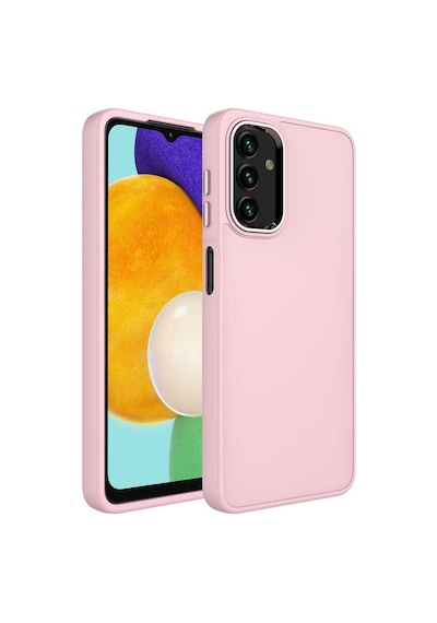 Ardemix Galaxy Uyumlu A13 4g Kılıf Metal Çerçeve Ve Buton Tasarımlı Silikon Luna Kapak - Si Sierra Mavi