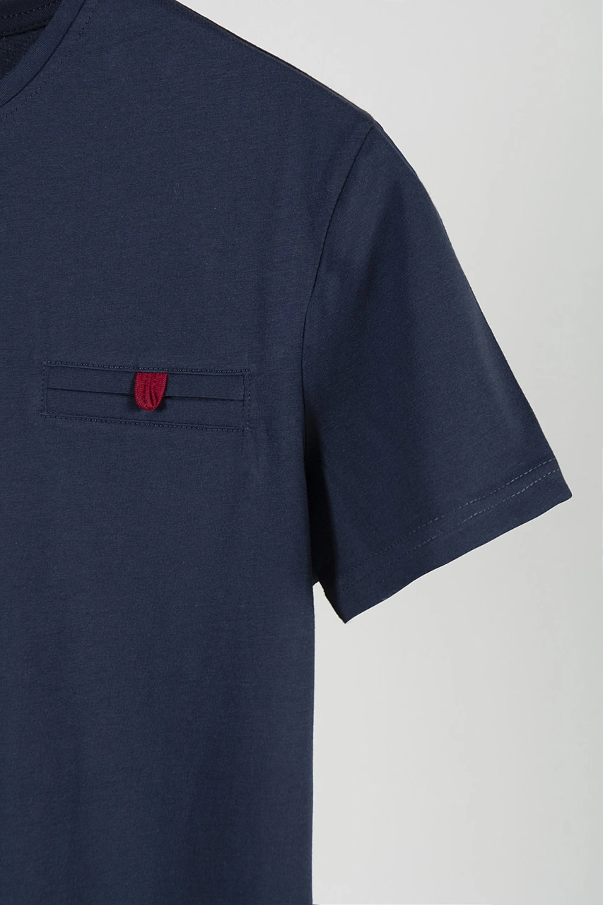 Veaven Erkek Lacivert Bisiklet Yaka Cepli T-shirt Vavn20y-3400650-1 Lacivert