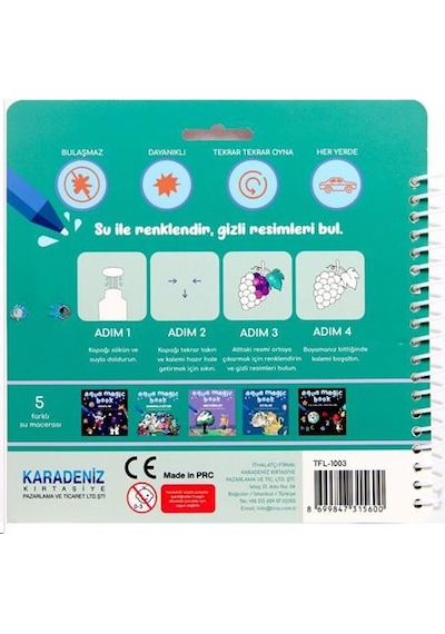 Lino Aqua Magic Book Mandala sihirli Boyama Kitabı Tfl-1003